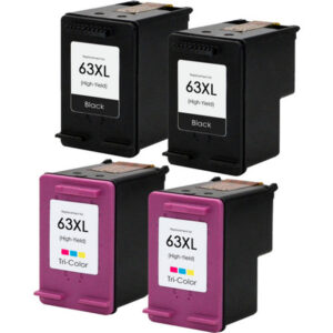 High-Yield Ink Cartridge Value Pack 63XL – 4-Pack with 2 Black & 2 Color Cartridges